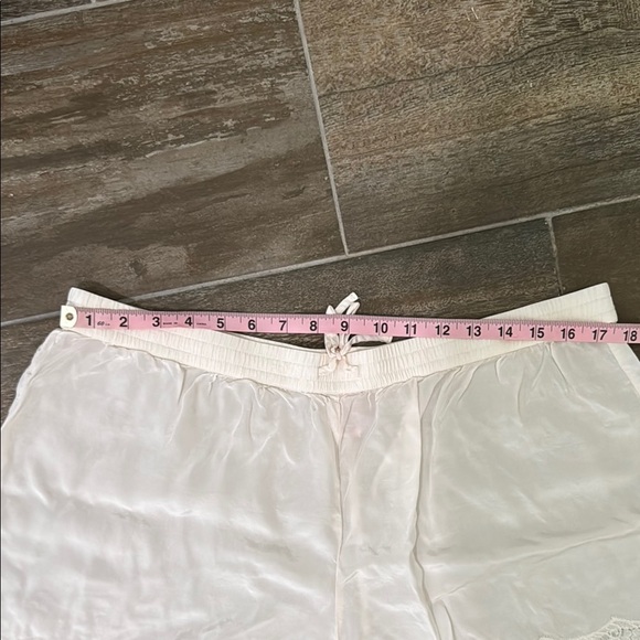 Cream Lace Trim Pajama Shorts with Drawstring - Picture 5 of 7